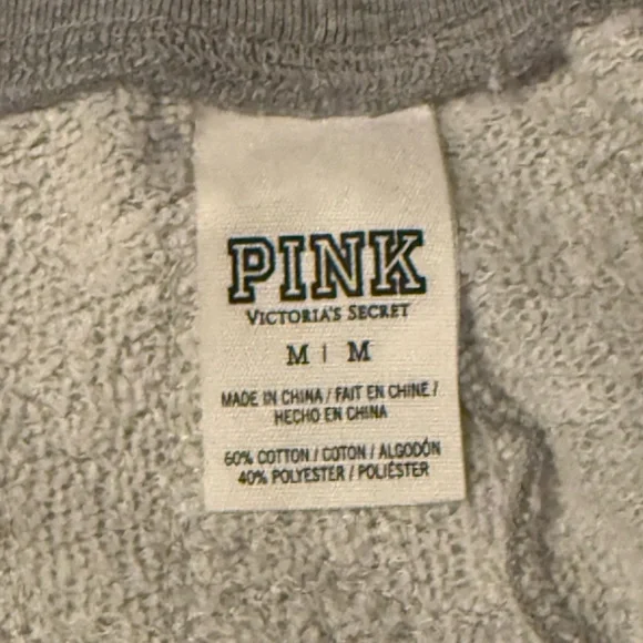 Victorias Secret Gray Cropped Jogger sweatpants w/Sequin on front and back - Picture 5 of 5